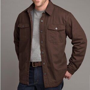 Duluth Trading Co Hanger Bender Fire Hose Fleece Lined Shirt Jacket NEW